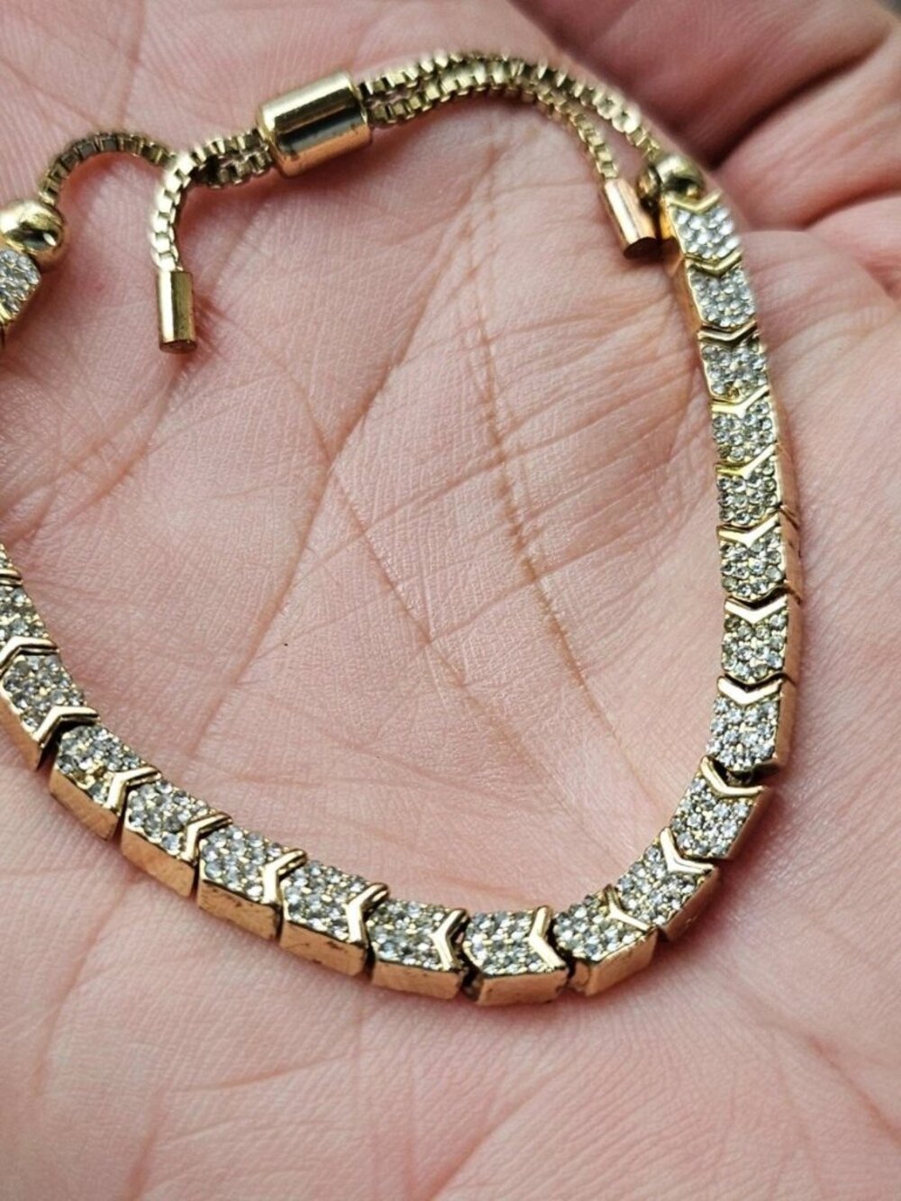Fashion Bracelet Gold Tone Fashion Jewelry Wrist Band Size Adjustable Unbranded